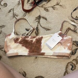 WeWoreWhat Cow Print Sports Bra